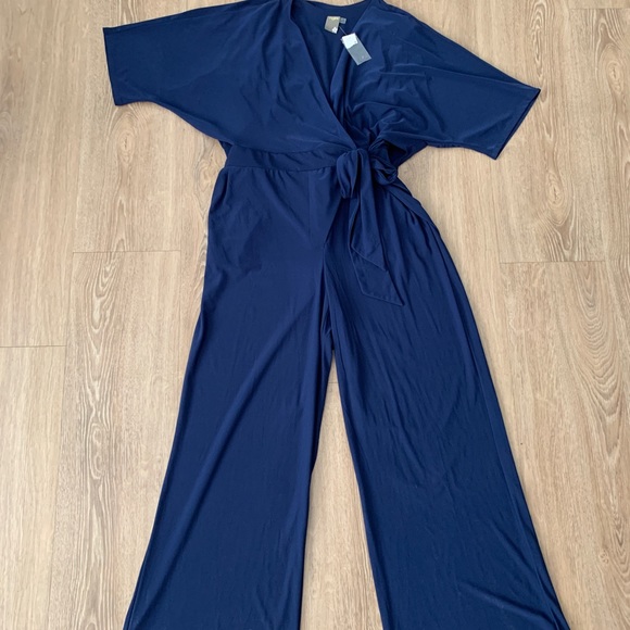 Jumpsuit, NWT, tie waist, Blue, size 14 - Picture 2 of 6